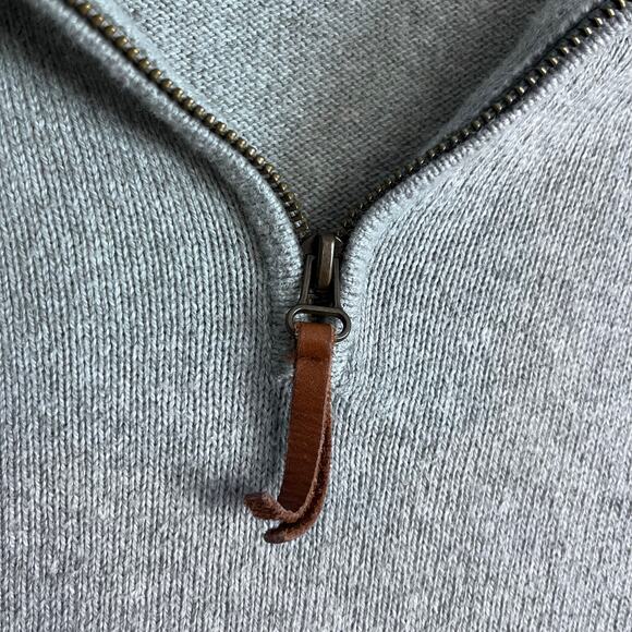 J. Crew Factory Men’s Gray Quarter Zip Pullover Sweater Small Minimalist Preppy - Picture 2 of 4